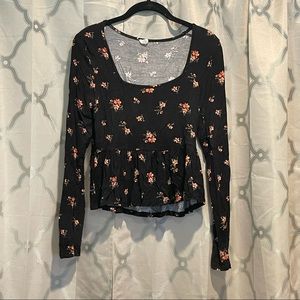 long sleeve floral top